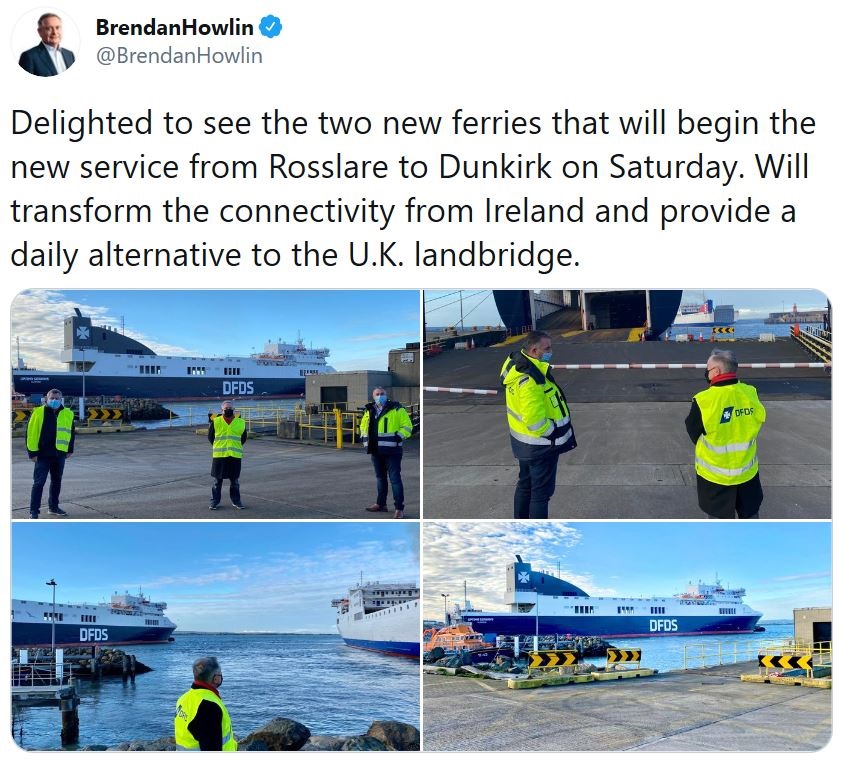 Brendan Howlin Rosslare-Dunkirk tweet